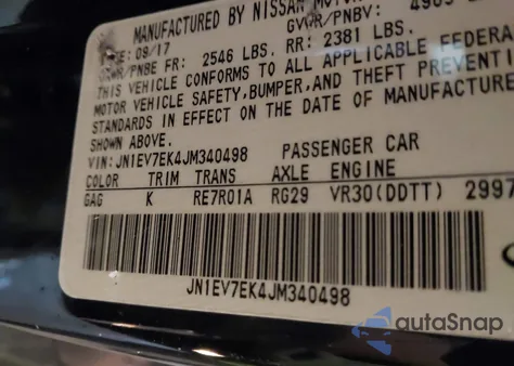 2018 Infiniti Q60 3.0T Luxe из США, поврежденный, VIN JN1EV7EK4JM340498